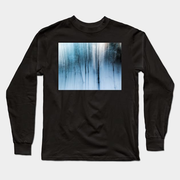 Sleeping Aspen Winter Woods Long Sleeve T-Shirt by Amy-K-Mitchell